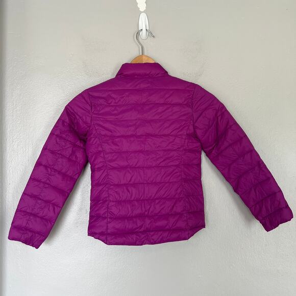 Old Navy Girl's Sz S 6-7 Quilted Puffer Jacket Outdoor Beetroot Purple Full Zip - Picture 2 of 9